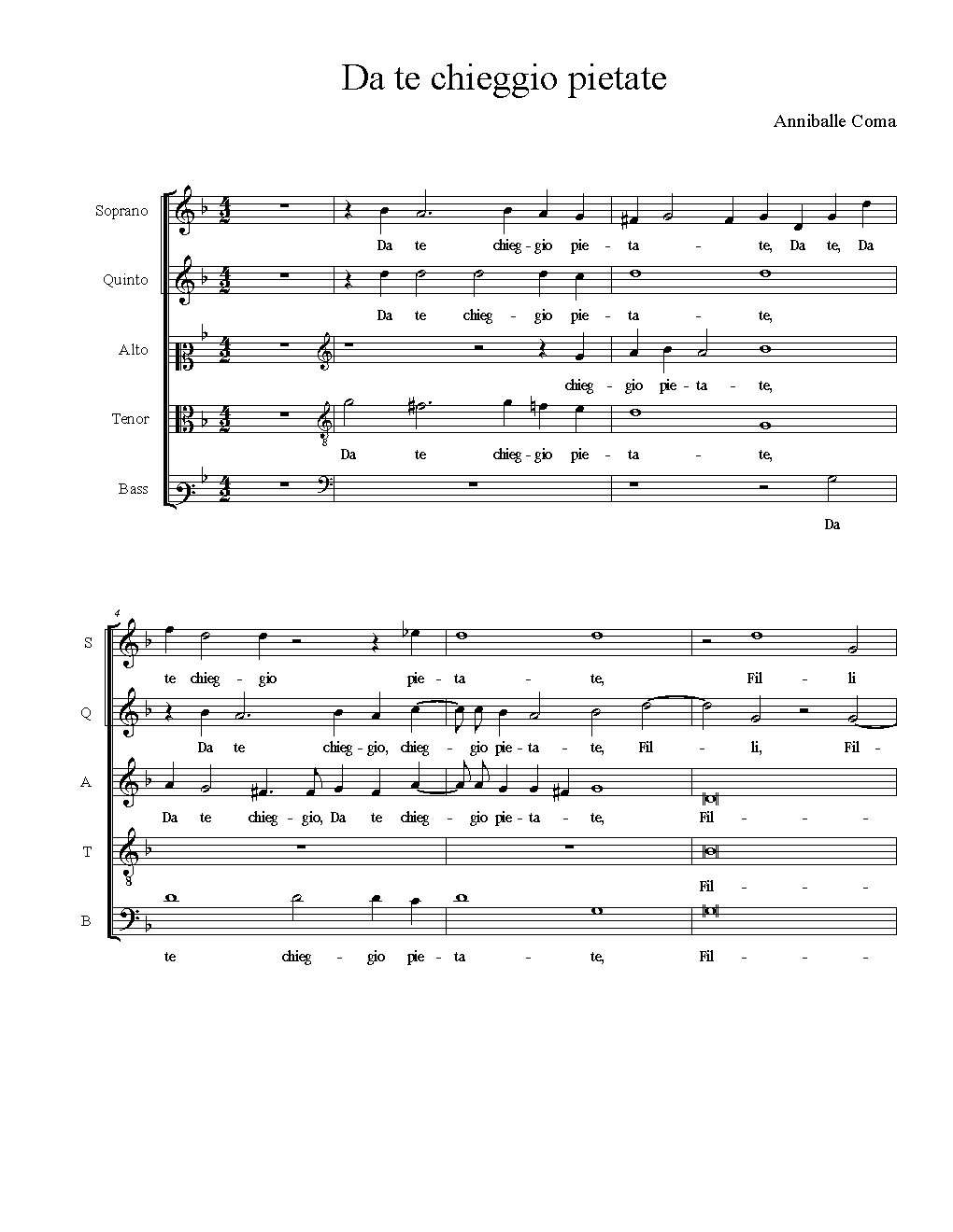 Da te chieggio pietate - Choir Script PDF Thumbnail