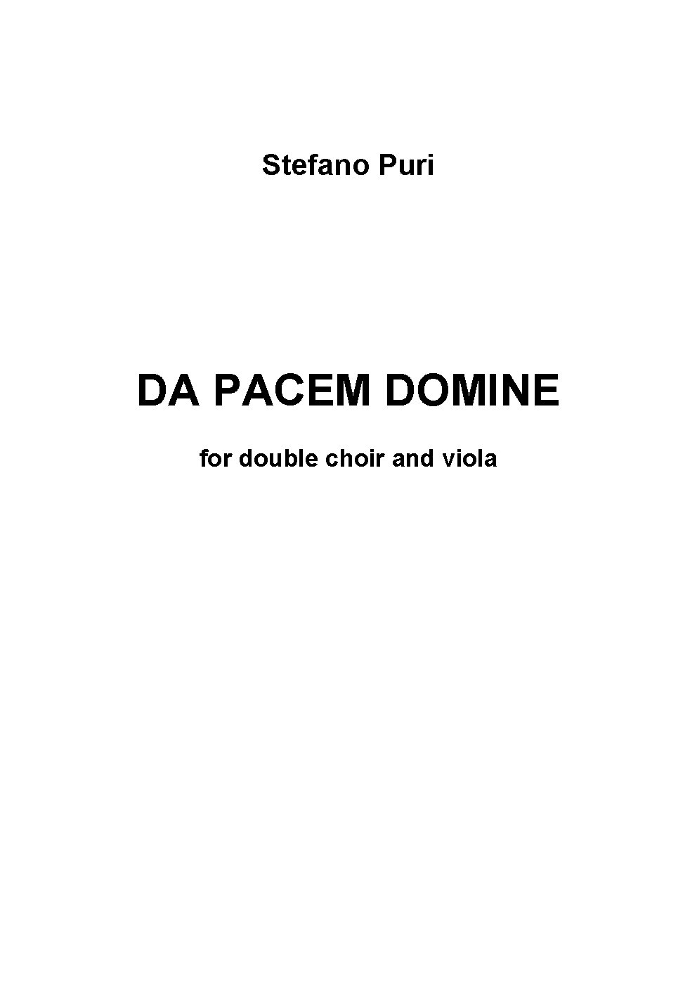 Da pacem Domine - Choir Script PDF Thumbnail