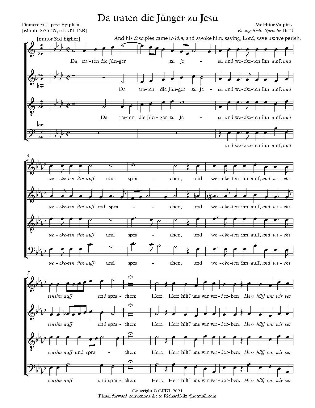 Da traten die Jünger zu Jesu