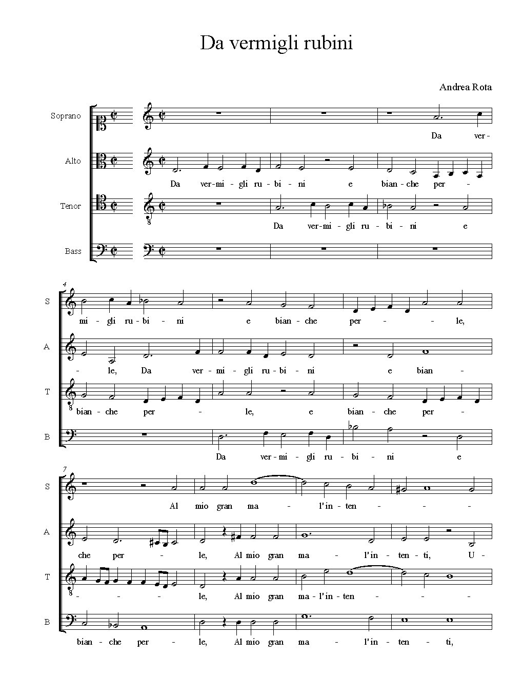 Da vermigli rubini - Choir Script PDF Thumbnail