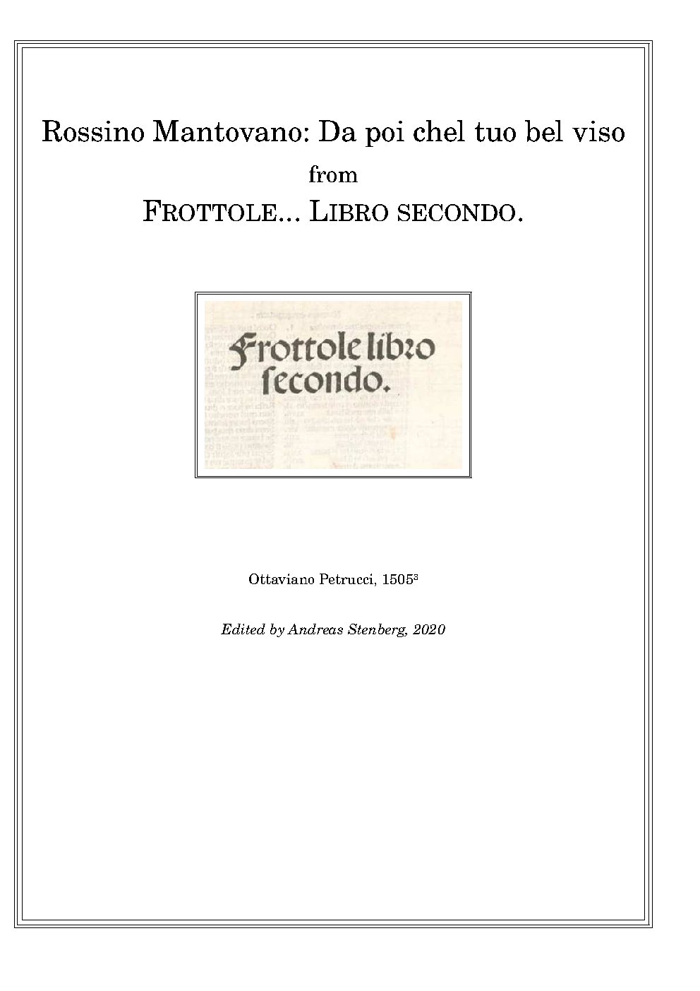 Da poi chel tuo bel viso - Choir Script PDF Thumbnail