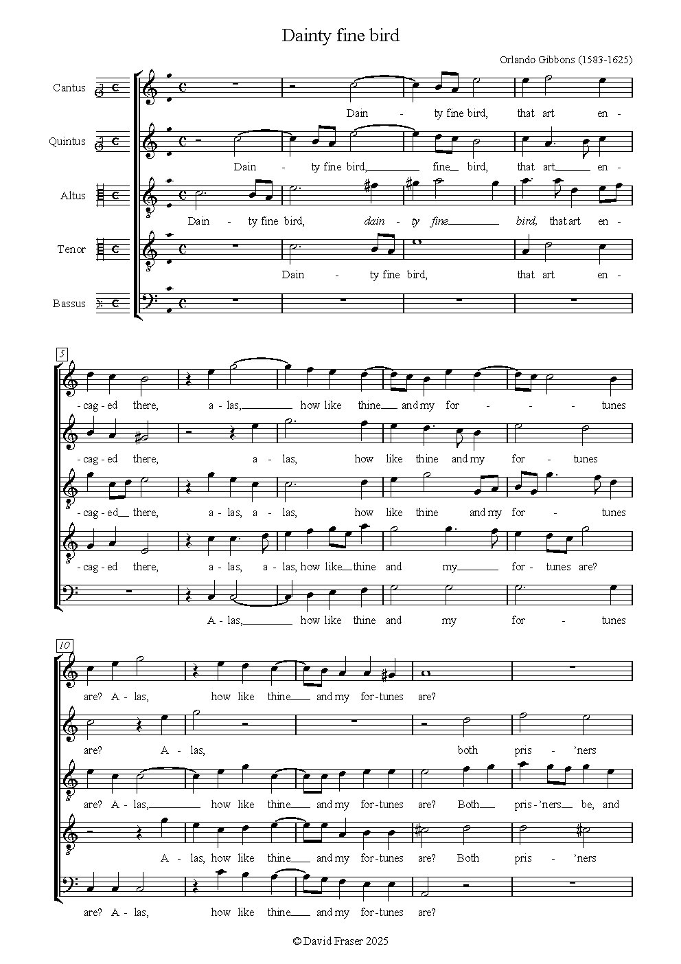 Dainty fine bird - Choir Script PDF Thumbnail