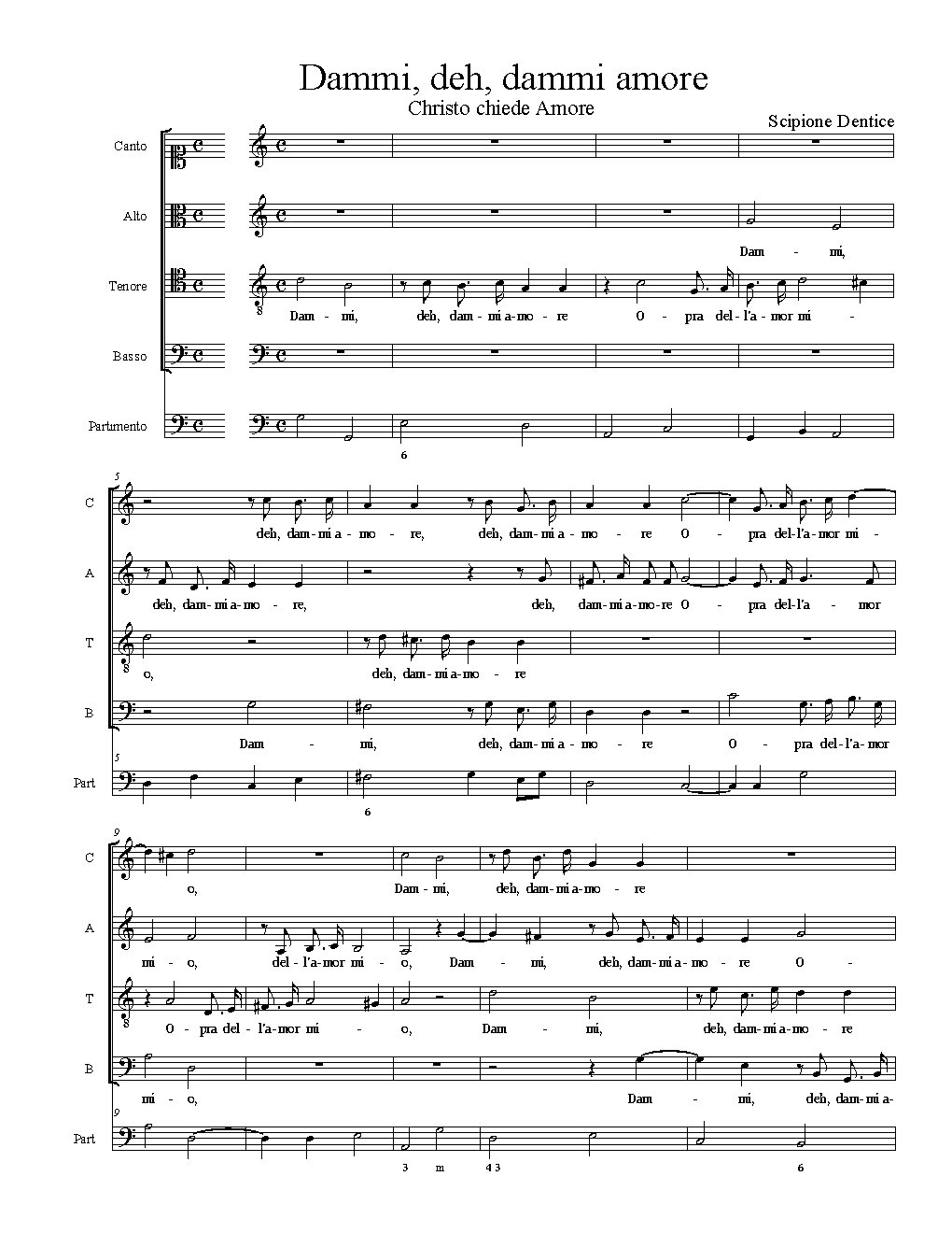 Dammi, deh, dammi amore - Choir Script PDF Thumbnail