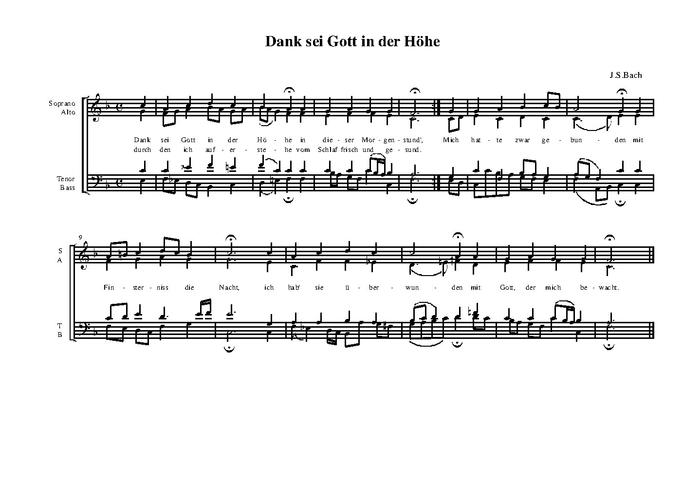 Dank sei Gott in der Höhe (Chorale)