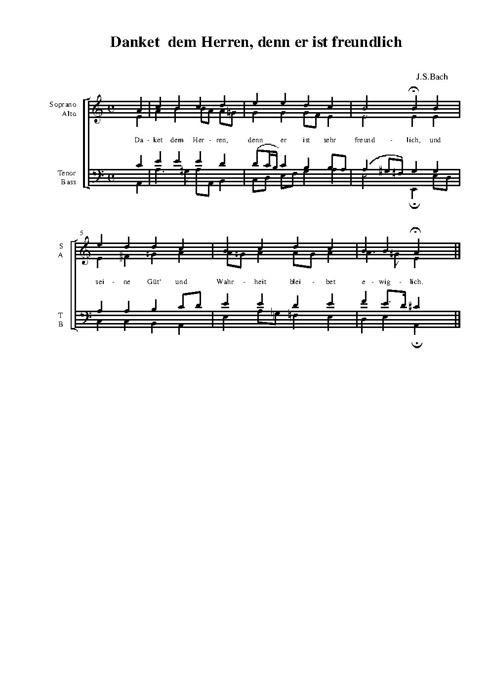 Danket dem Herren, denn er ist freundlich (Chorale)