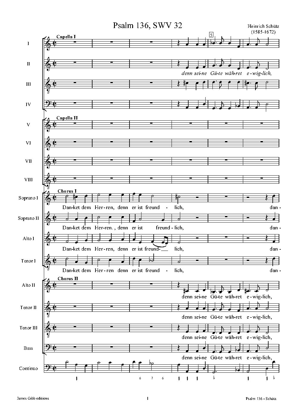 Danket dem Herren, denn er ist freundlich (Psalm 136), SWV 32