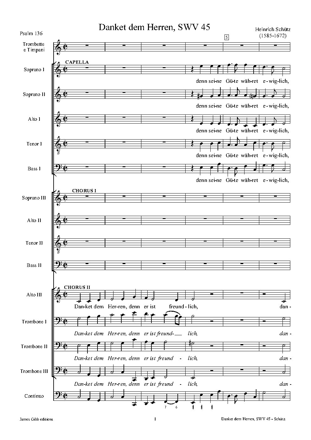 Danket dem Herren, denn er ist freundlich (Psalm 136), SWV 45