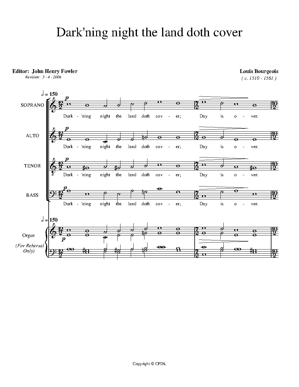 Darkening night the land doth cover - Choir Script PDF Thumbnail