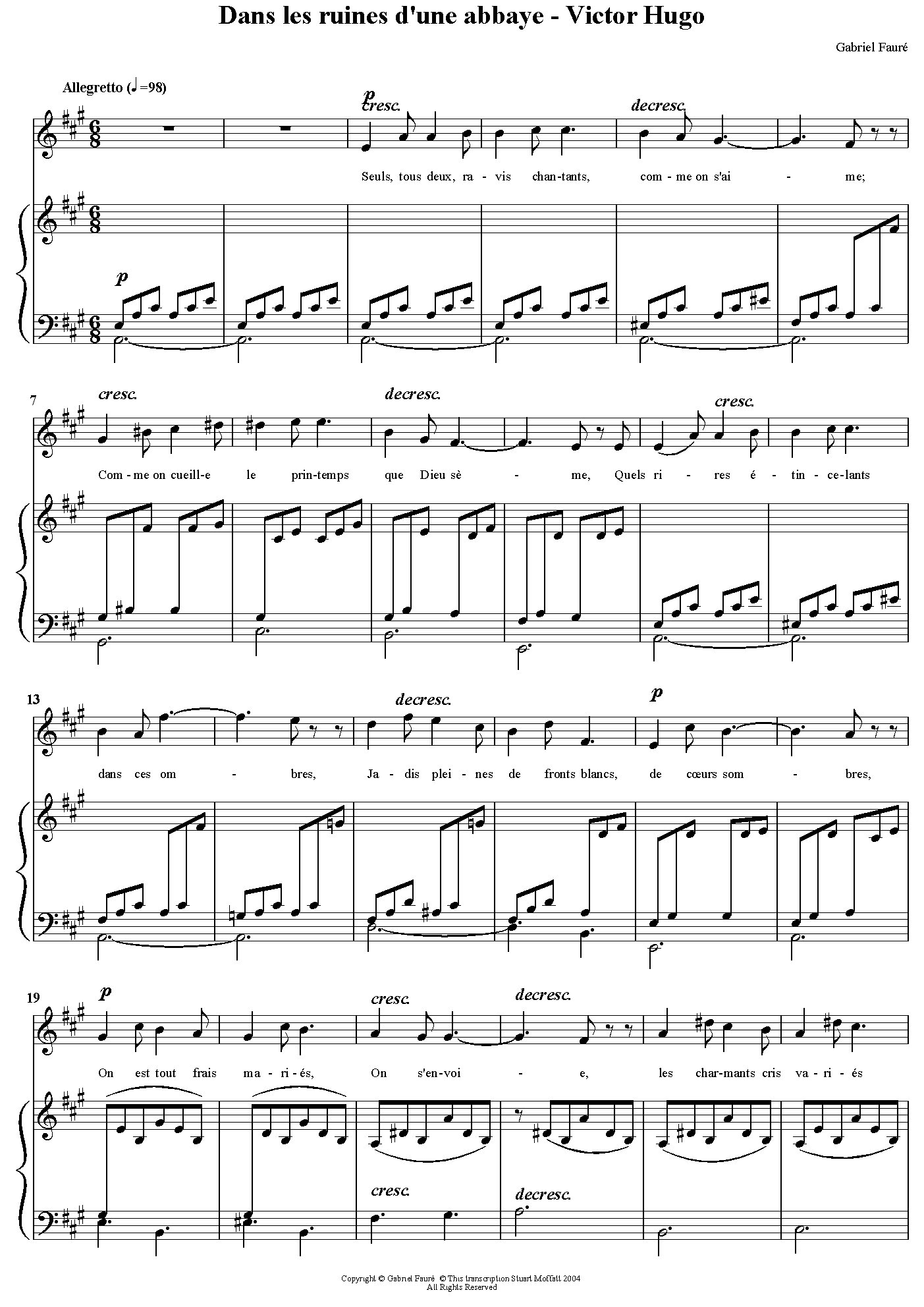 Dans les ruines d'une abbaye, Op. 2, No. 1