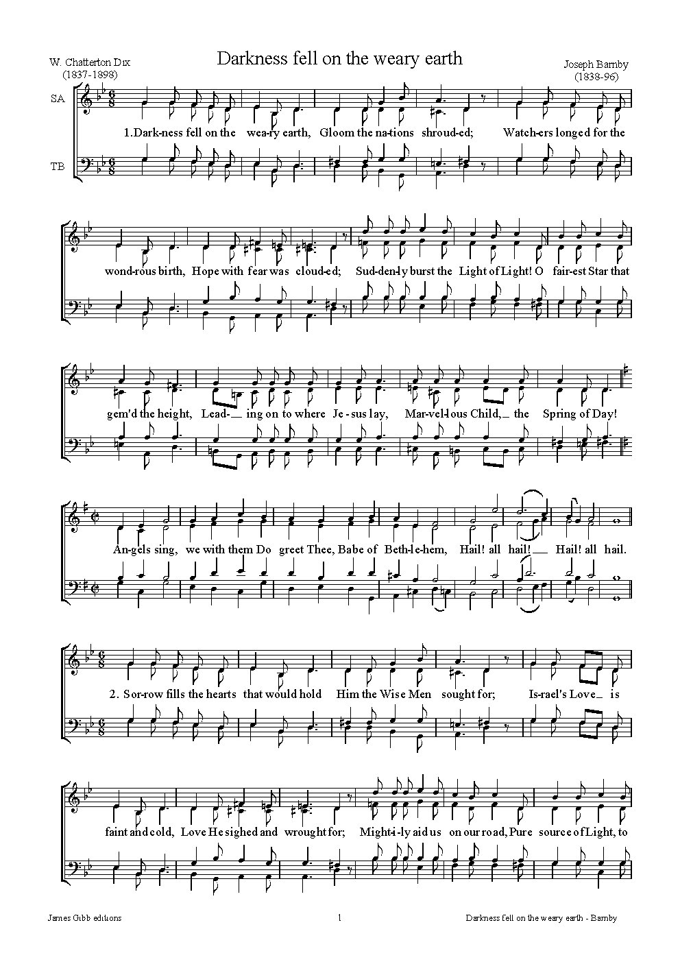 Darkness fell on the weary earth - Choir Script PDF Thumbnail