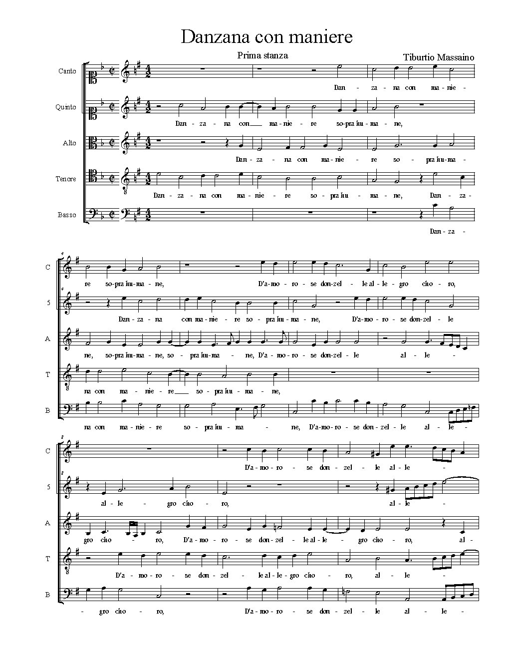 Danzana con maniere - Choir Script PDF Thumbnail