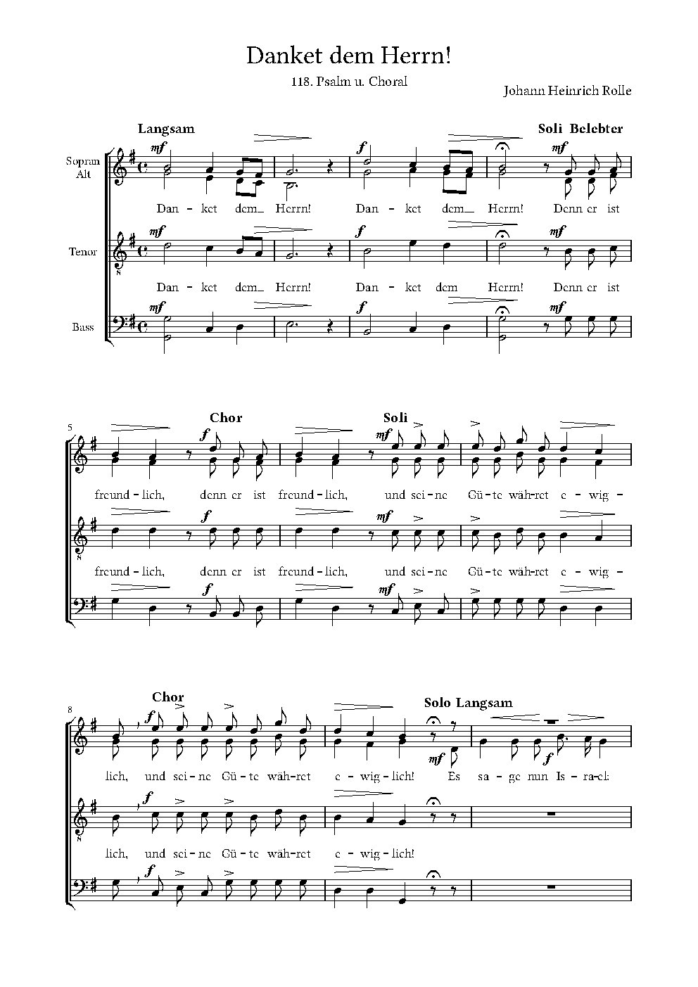 Danket dem Herrn - Choir Script PDF Thumbnail