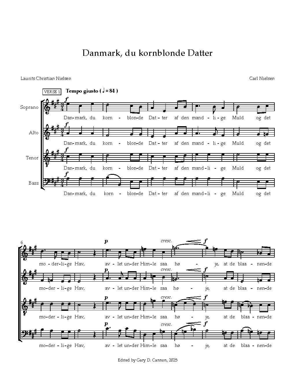 Danmark, du kornblonde datter