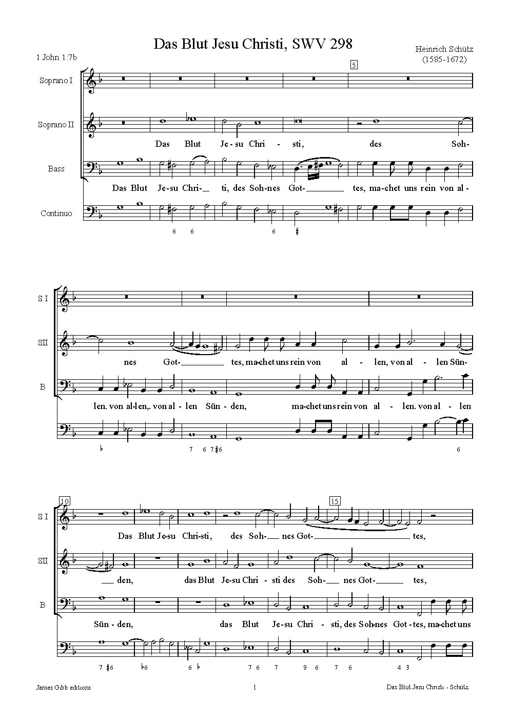 Das Blut Jesu Christi, SWV 298