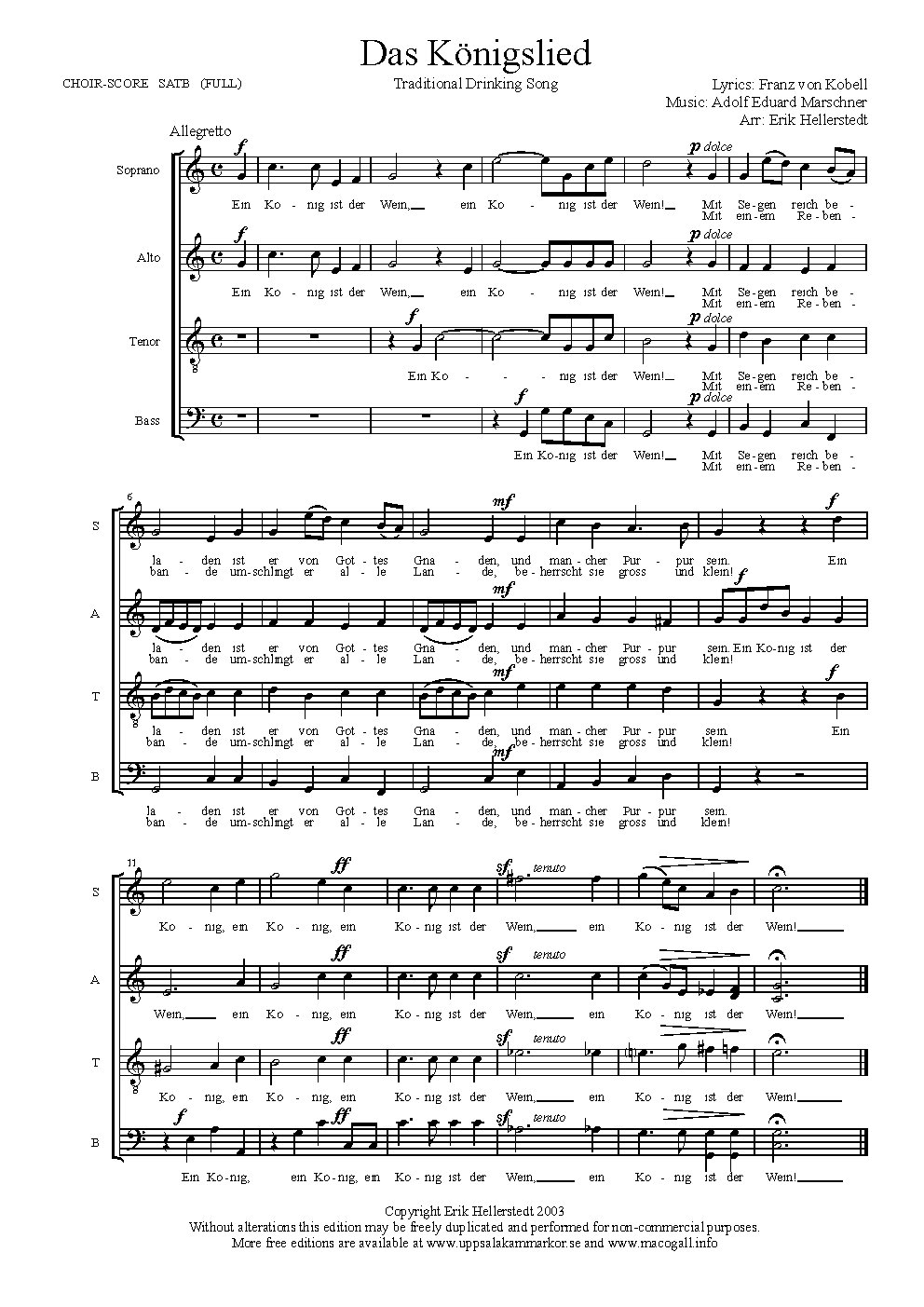 Das Königslied - Choir Script PDF Thumbnail