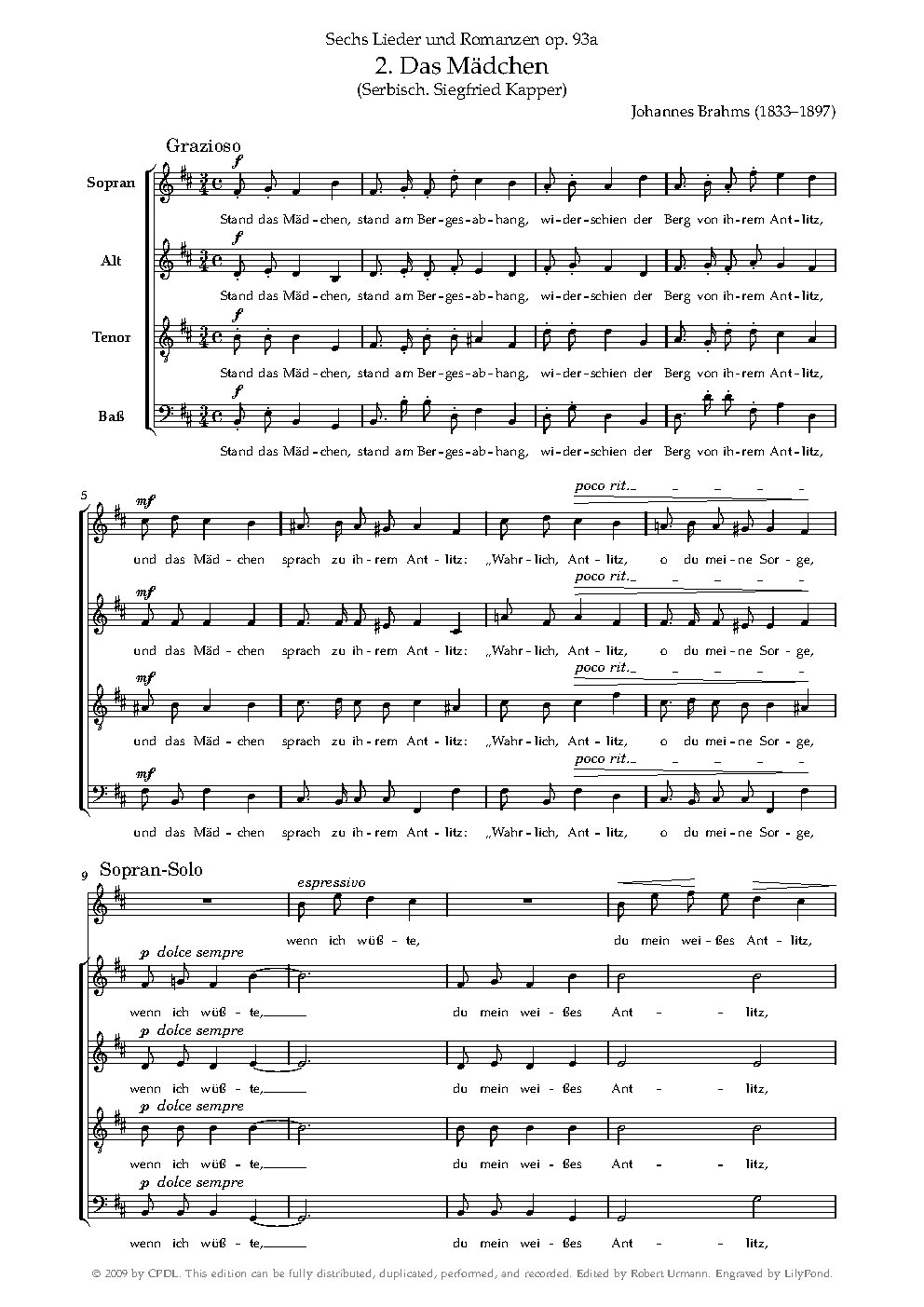 Das Mädchen, Op. 93a, No. 2