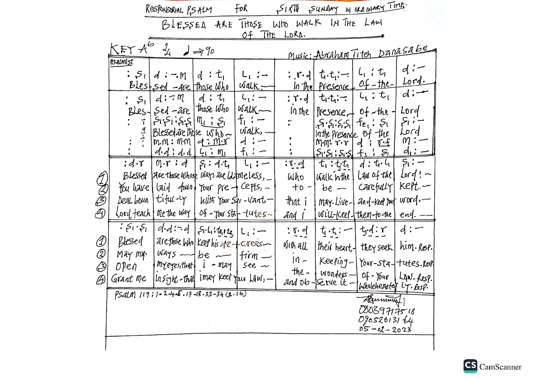 Psalm For Sixth Sunday In Ordinary Time By Abraham Titeh Dan