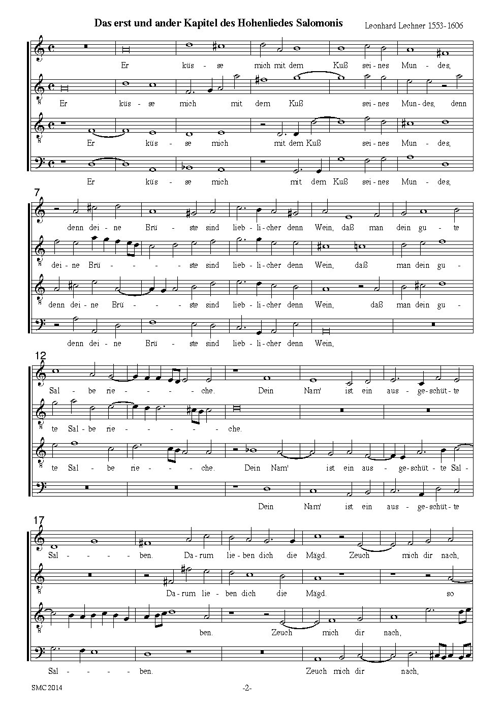 Das erst und ander Kapitel des Hohenliedes Salomonis