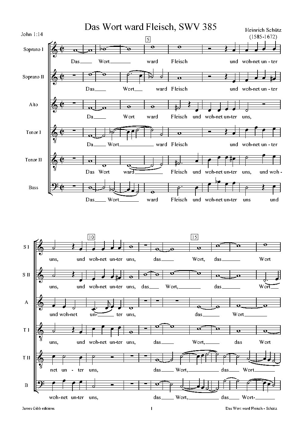 Das Wort ward Fleisch, SWV 385 - Choir Script PDF Thumbnail