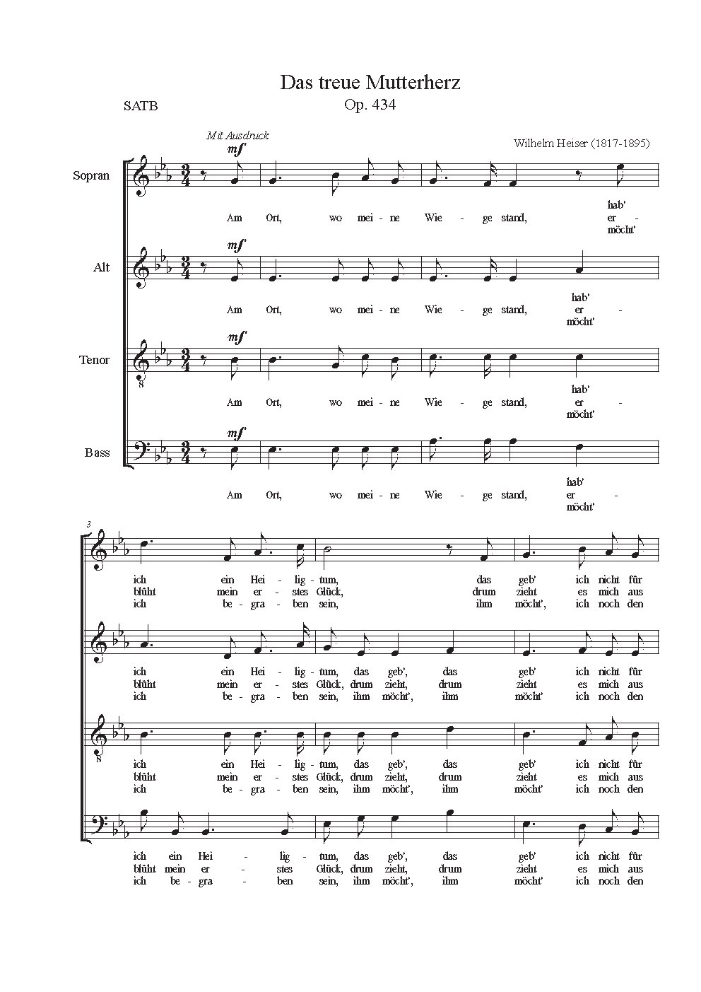 Das treue Mutterherz - Choir Script PDF Thumbnail