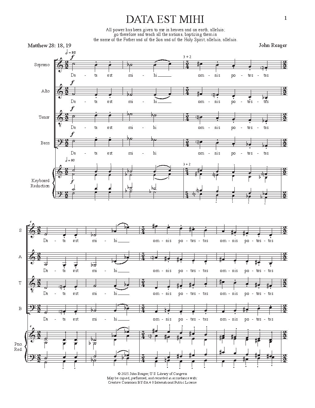 Data est mihi - Choir Script PDF Thumbnail
