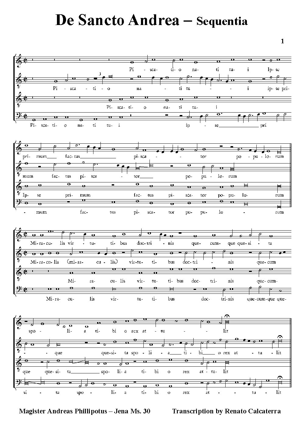 de Sancto Andrea - Sequentia