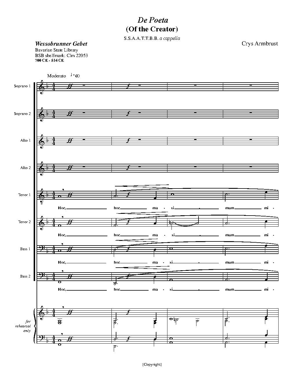 De Poeta (Of the Creator) - Choir Script PDF Thumbnail