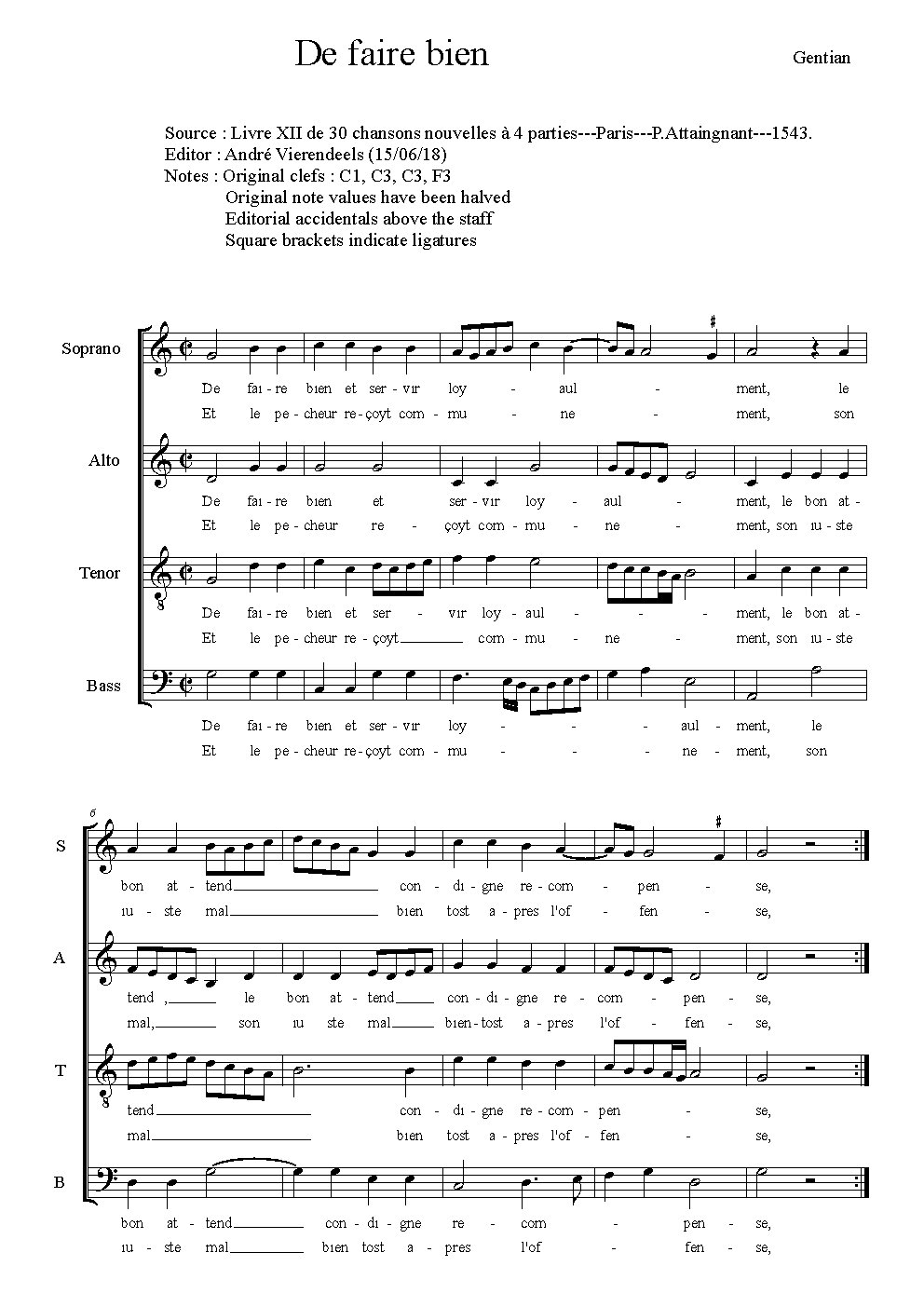 De faire bien - Choir Script PDF Thumbnail