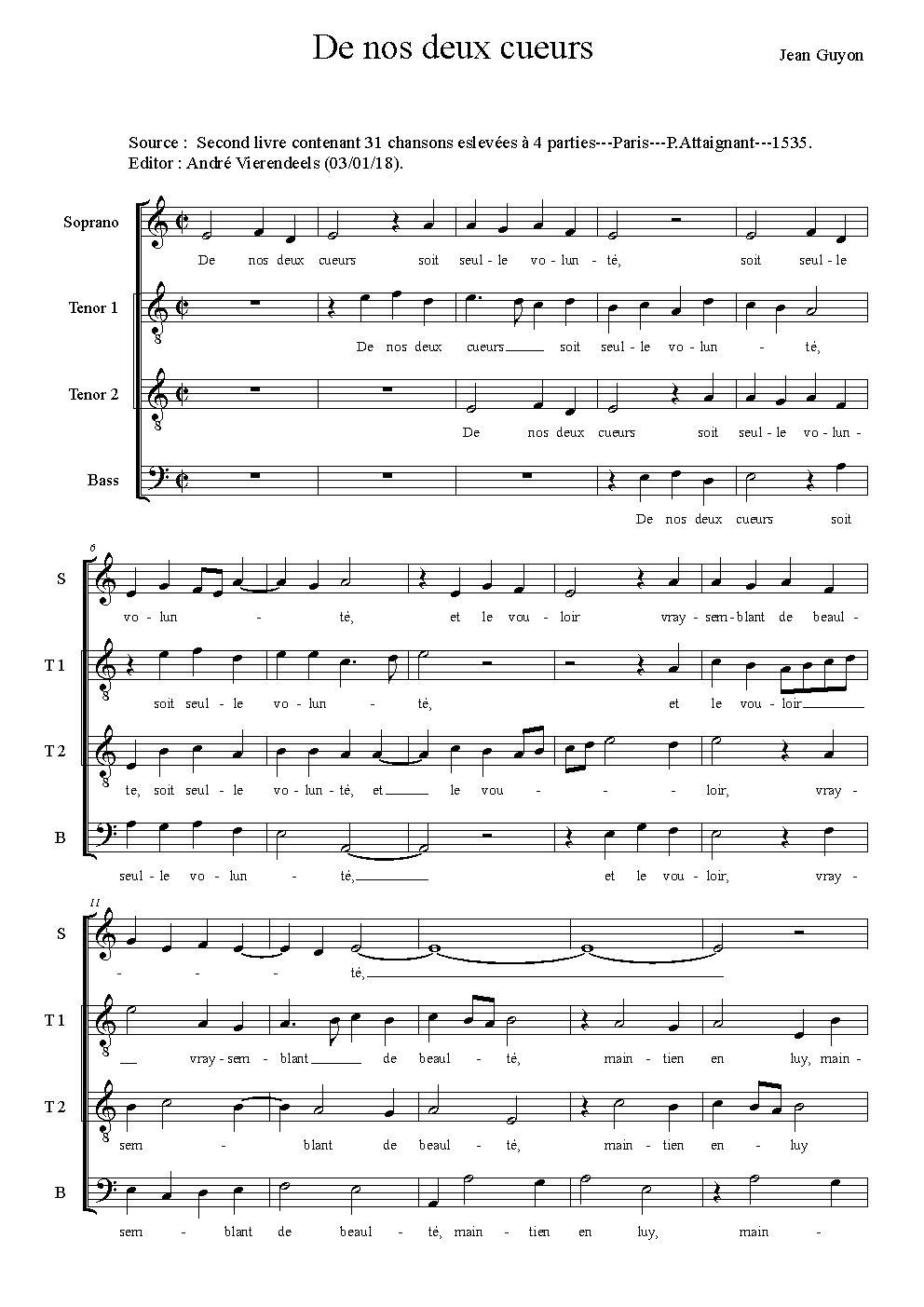 De nos deux cueurs - Choir Script PDF Thumbnail