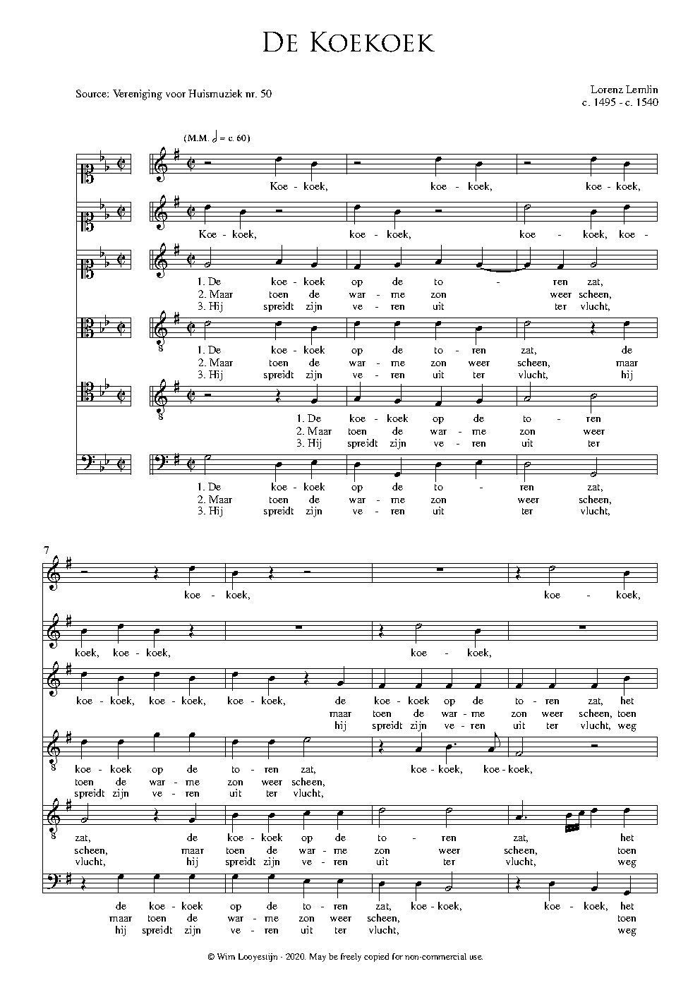 De koekoek - Choir Script PDF Thumbnail