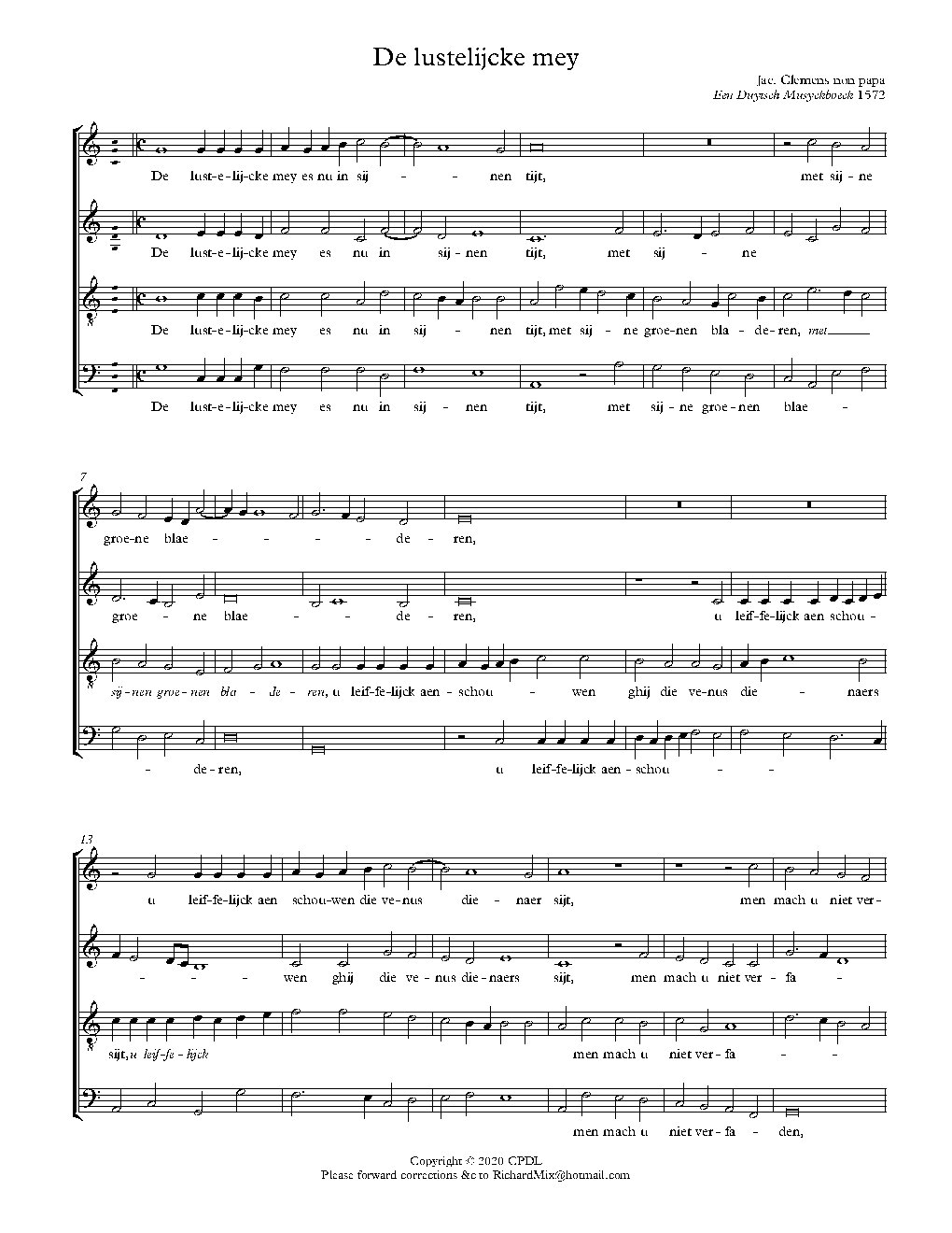 De lustelijcke mey - Choir Script PDF Thumbnail
