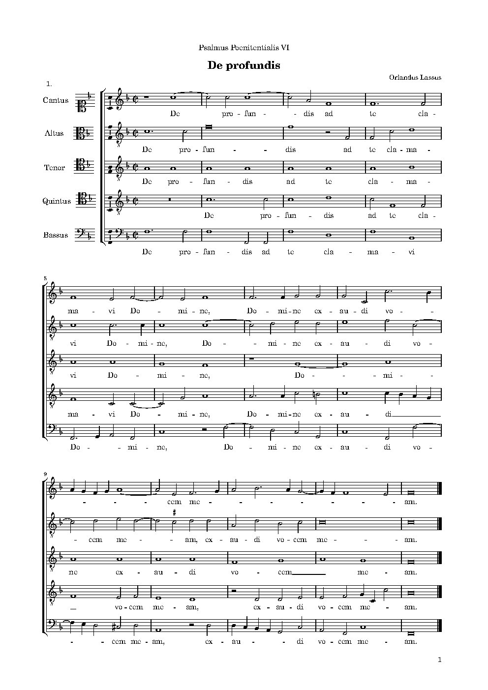 VI. Psalmus Poenitentialis - De Profundis
