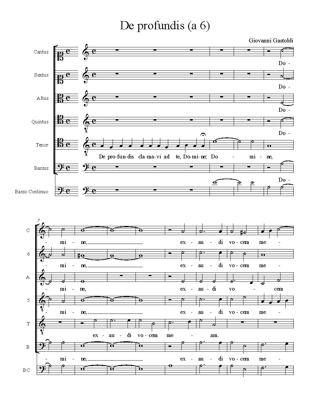 De profundis (a 6) - Choir Script PDF Thumbnail
