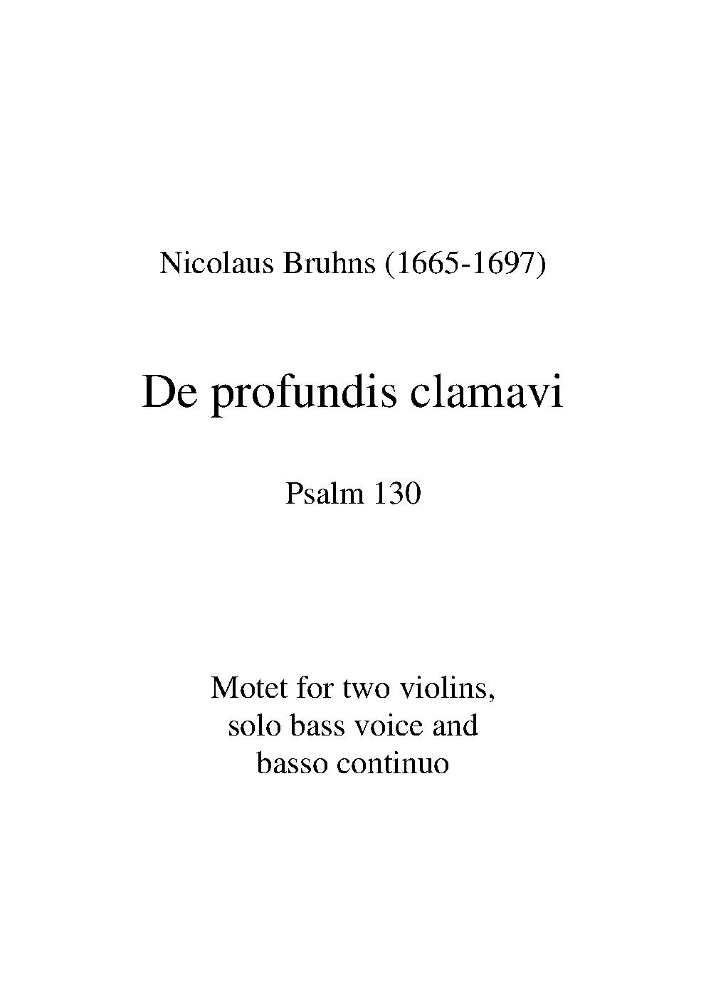 De Profundis Clamavi