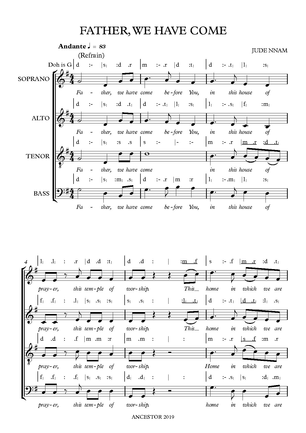 Father, We Have Come - Download Choir Script PDF