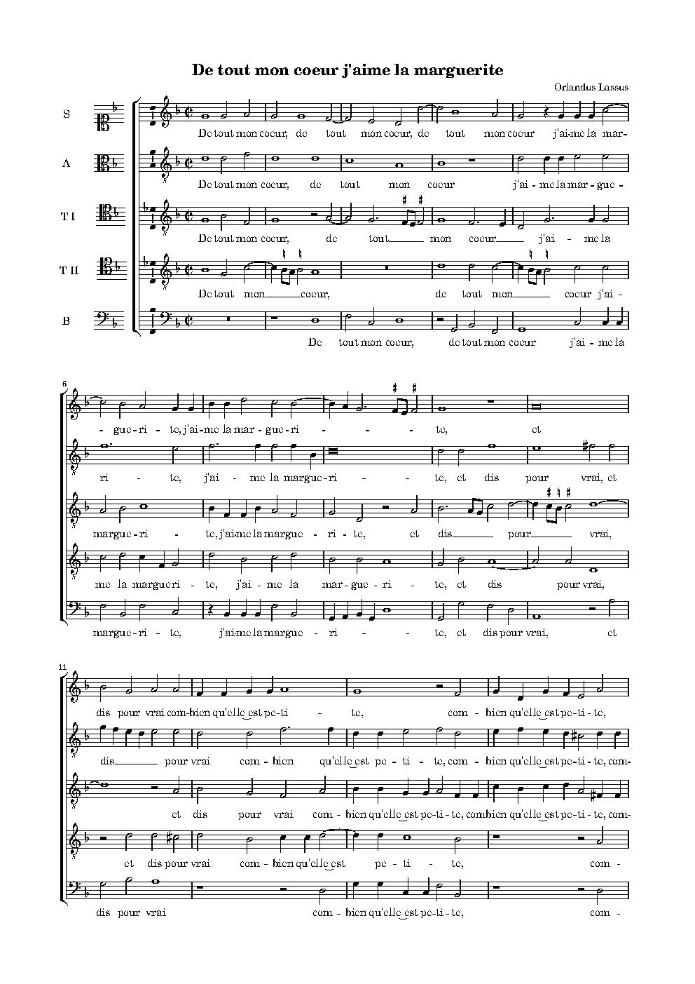 De tout mon coeur j'aime la marguerite - Choir Script PDF Thumbnail
