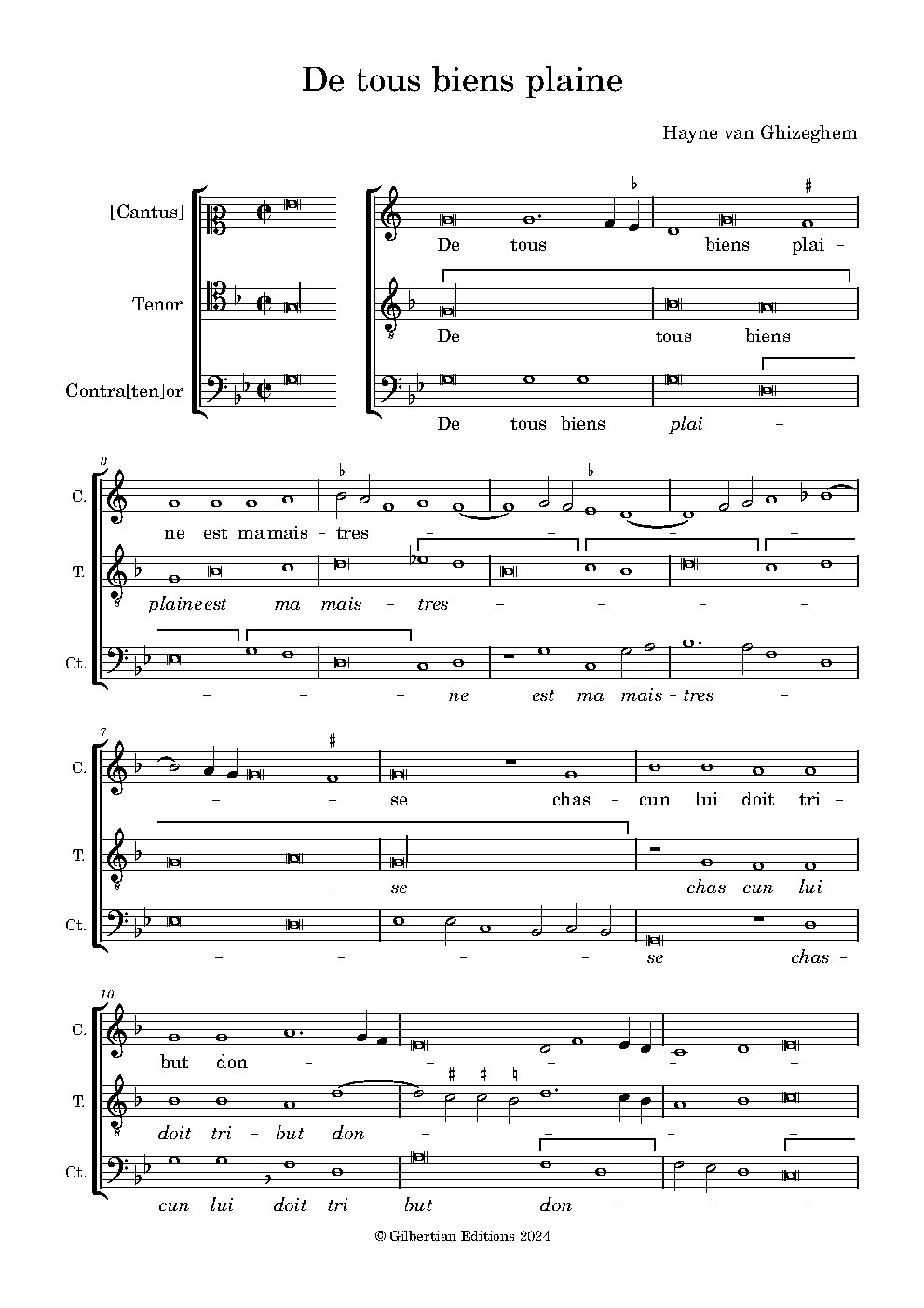 De tous biens plaine - Choir Script PDF Thumbnail