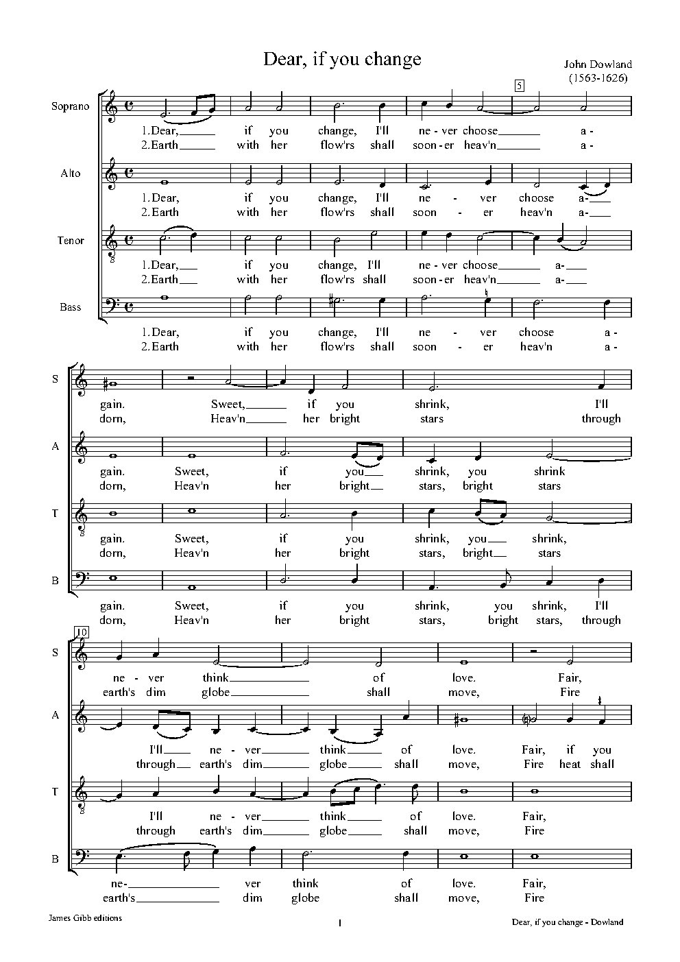 Dear, if you change - Choir Script PDF Thumbnail
