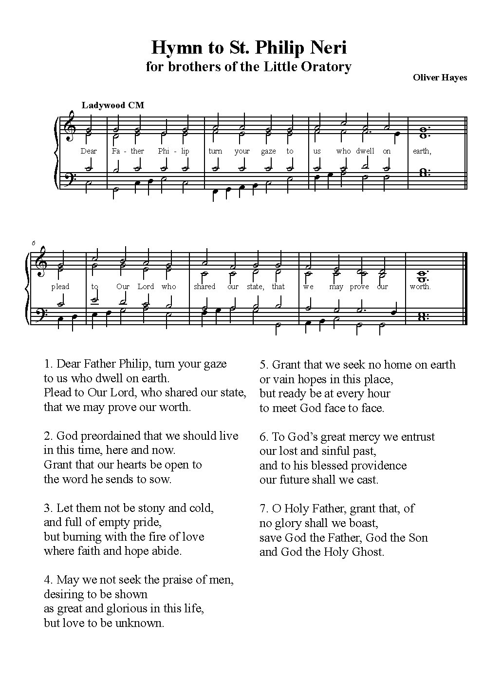 Dear Father Philip (hymn tune Ladywood CM) - Choir Script PDF Thumbnail