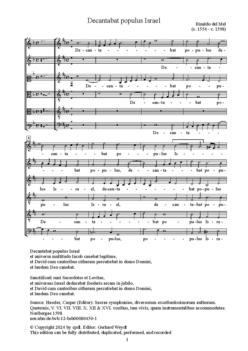 Decantabat populus Israel - Choir Script PDF Thumbnail