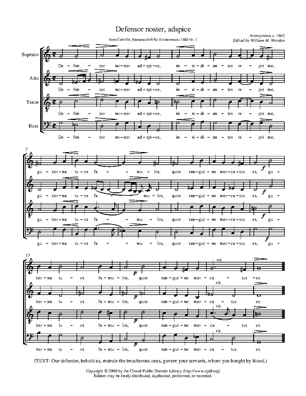 Defensor noster, adspice - Choir Script PDF Thumbnail