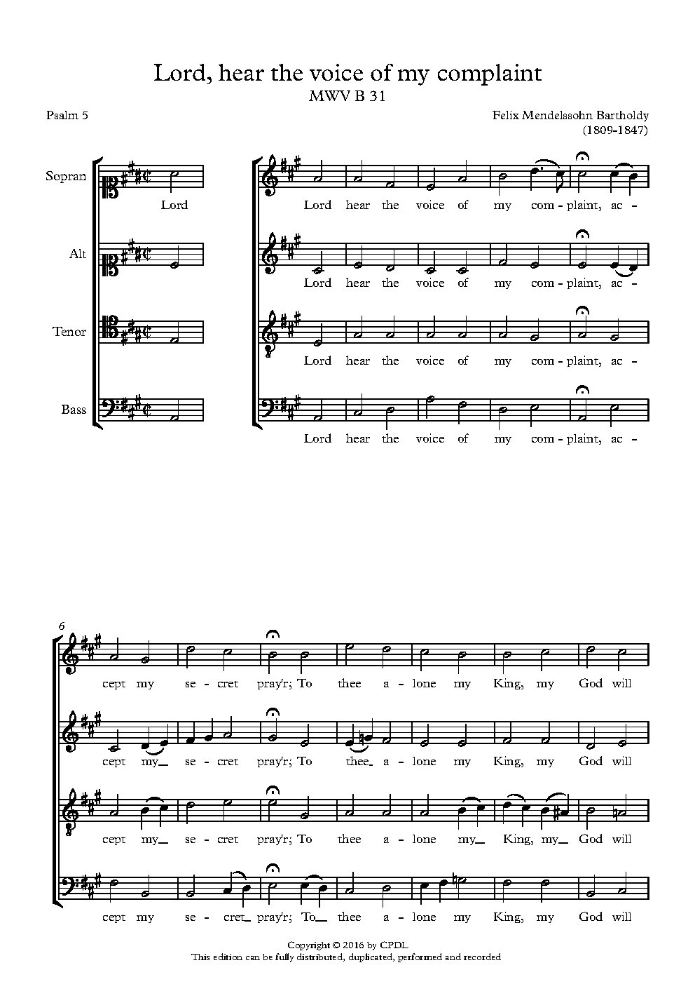 Defend me Lord from shame (Psalm 31) MWV B 32
