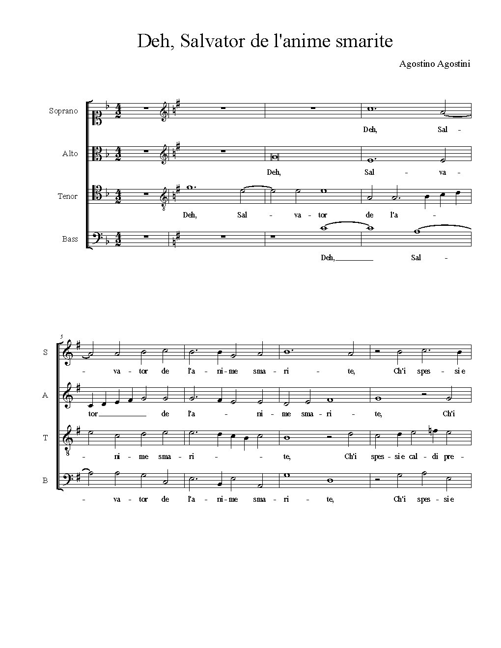 Deh, Salvator de l'anime smarite - Choir Script PDF Thumbnail