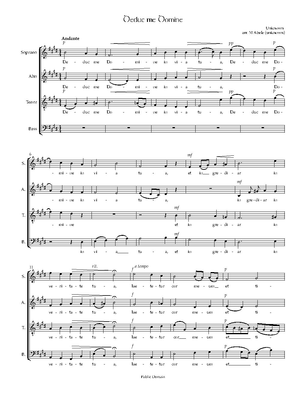 Deduc me Domine - Choir Script PDF Thumbnail