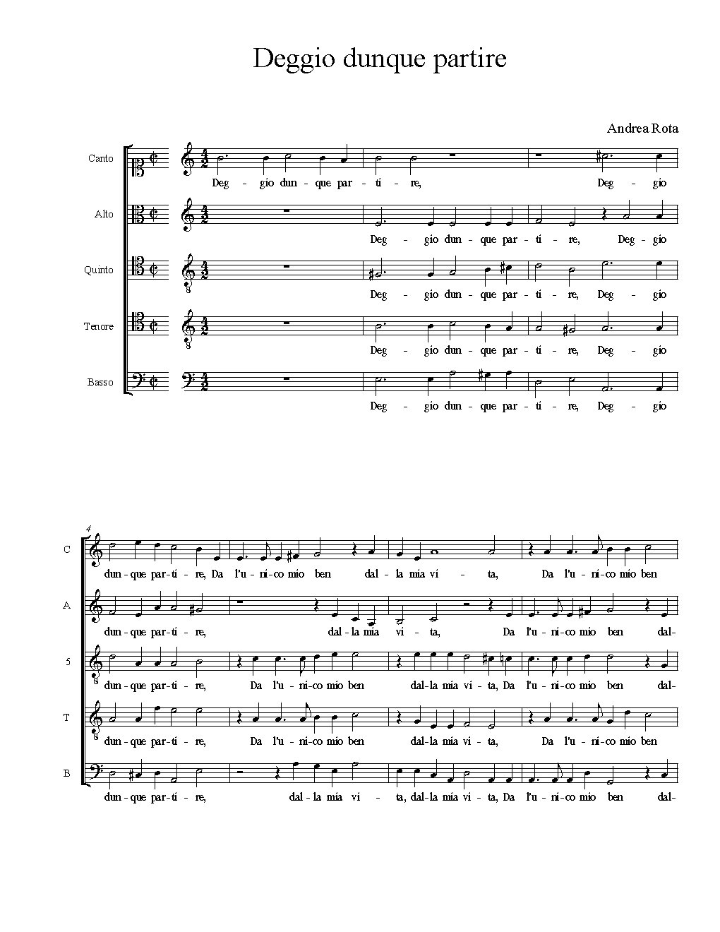 Deggio dunque partire - Choir Script PDF Thumbnail