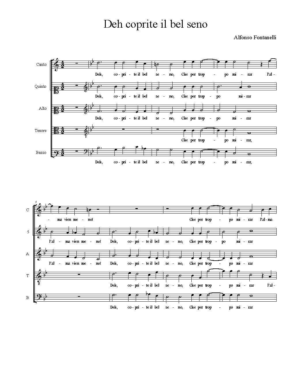 Deh coprite il bel seno - Choir Script PDF Thumbnail