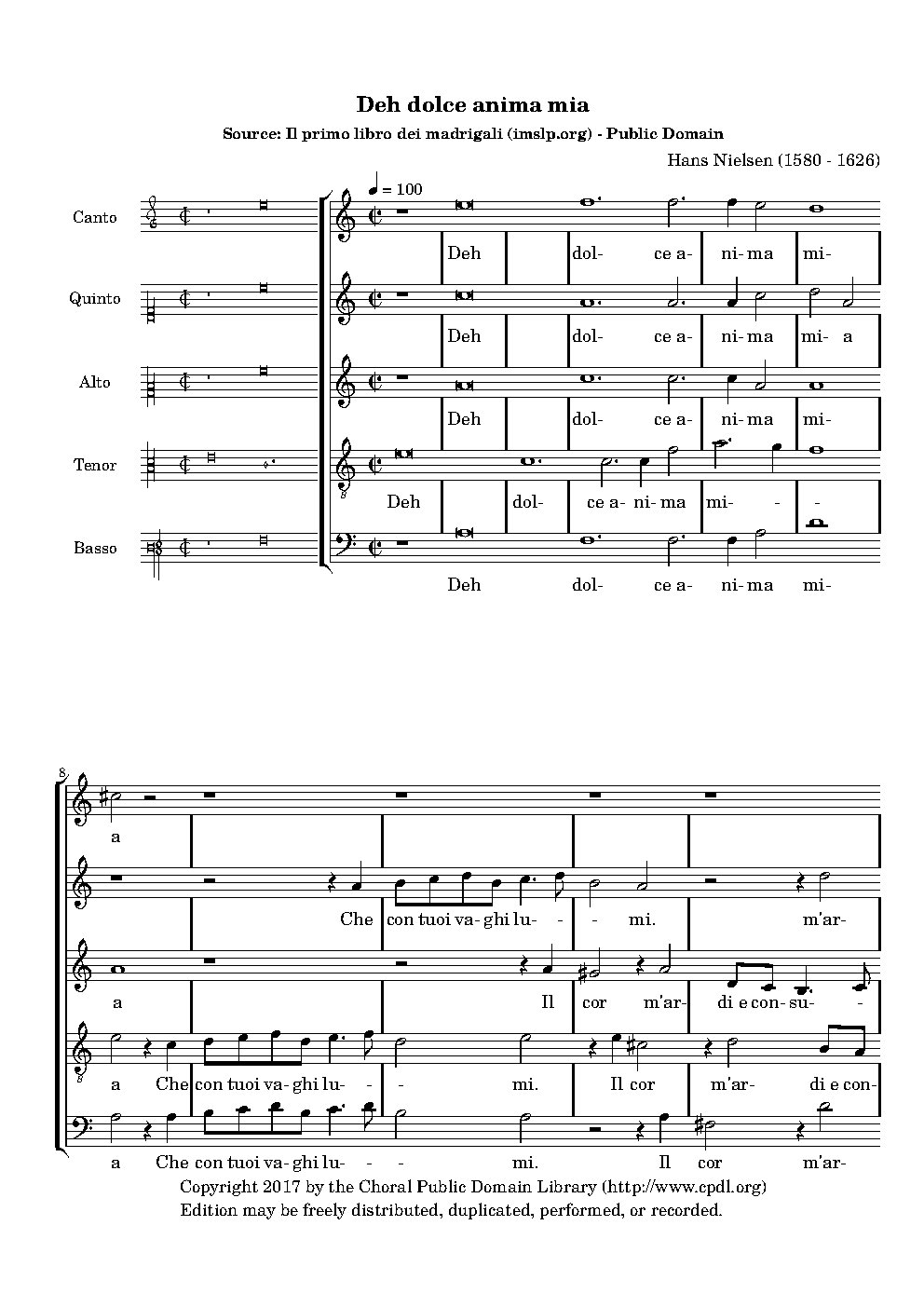Deh, dolce anima mia - Choir Script PDF Thumbnail