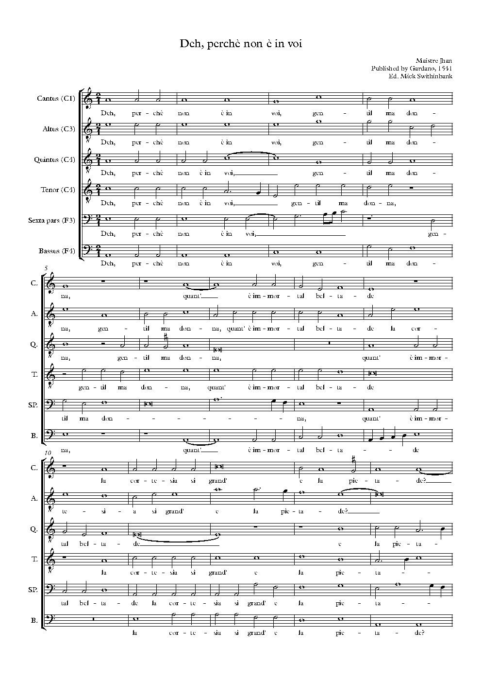 Deh, perchè non è in voi - Choir Script PDF Thumbnail