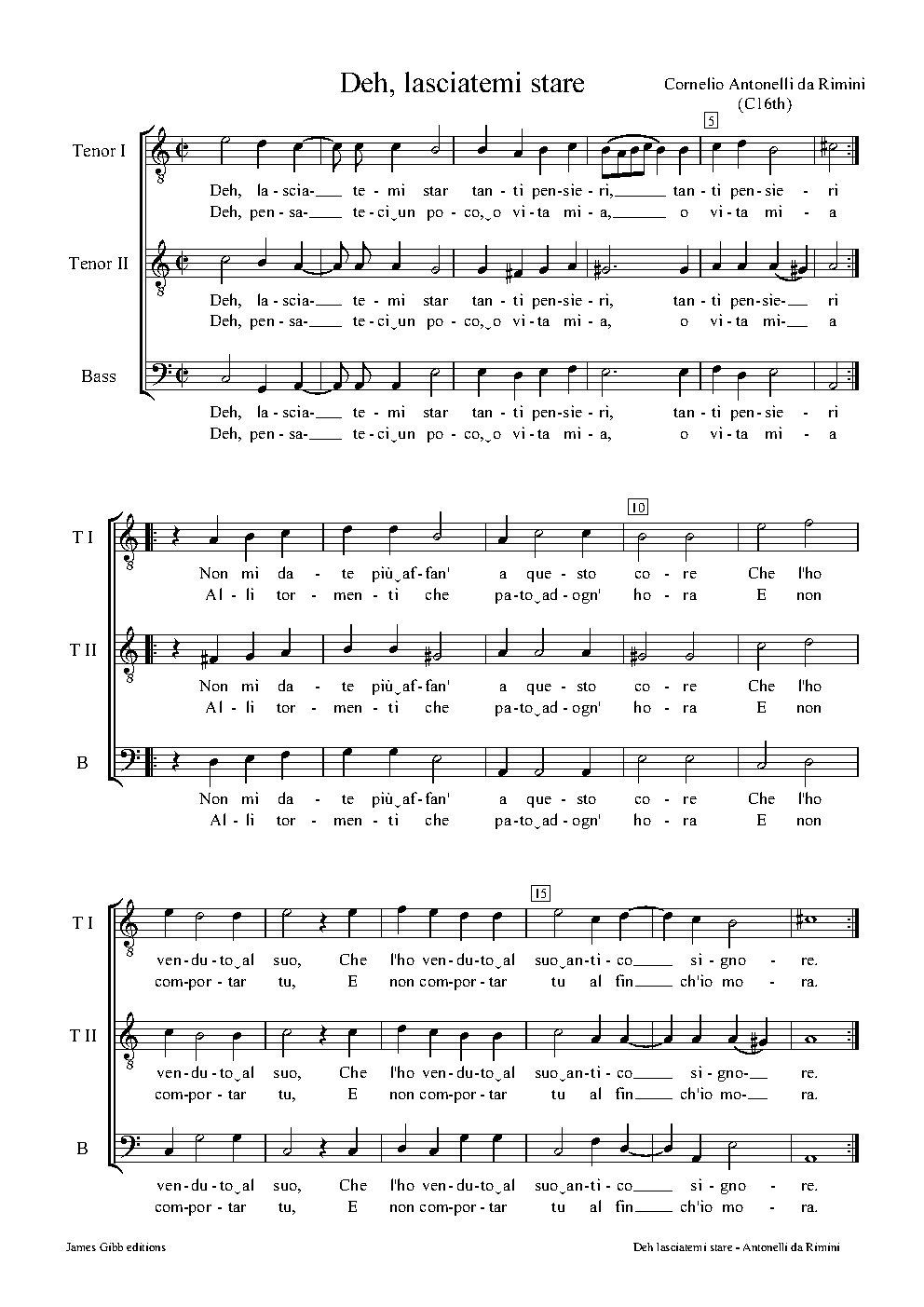 Deh lasciatemi stare - Choir Script PDF Thumbnail