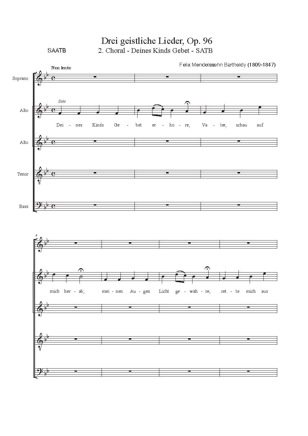 Deines Kinds Gebet erhöre, Op. 96, No. 2